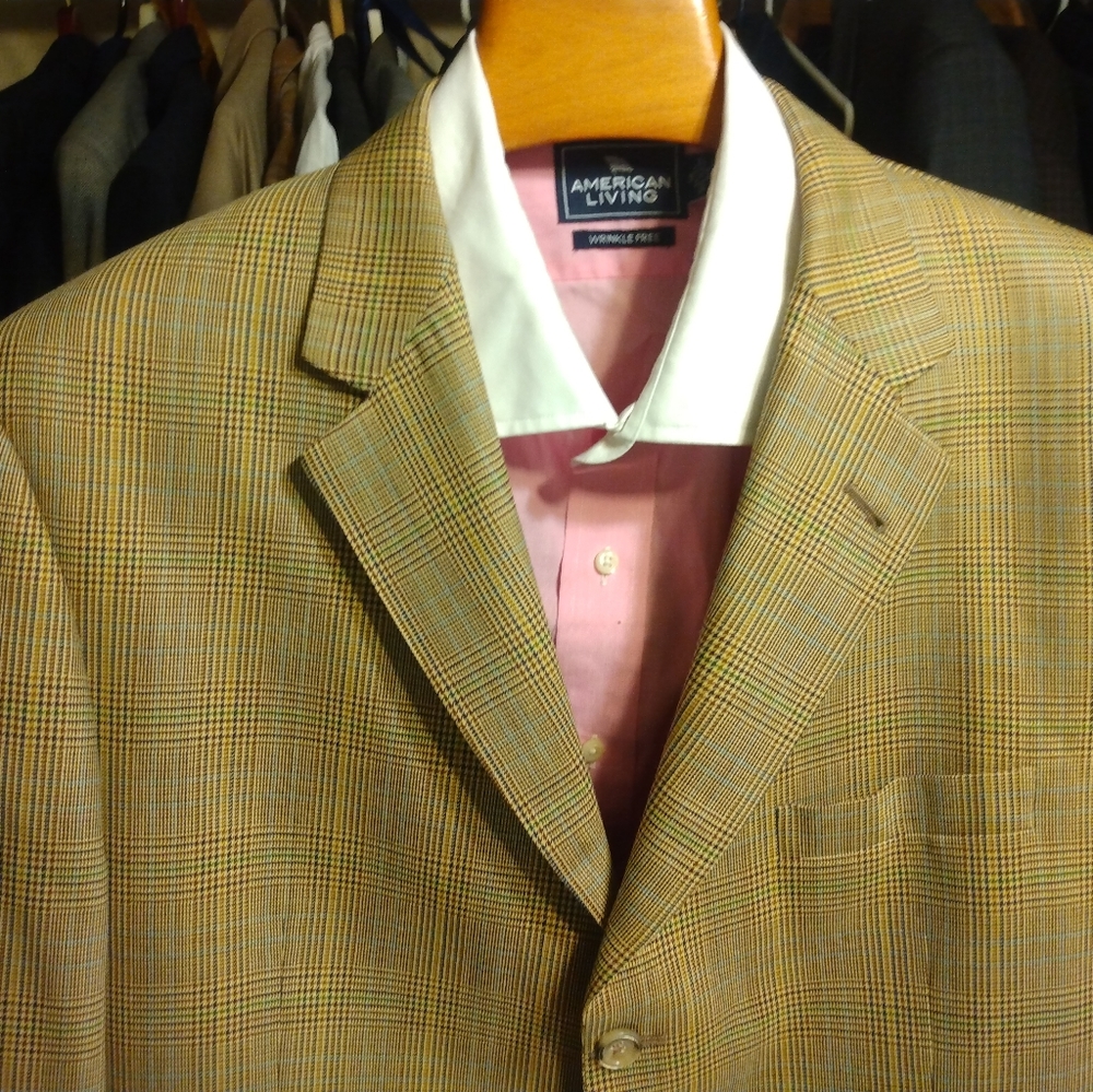Burberry of London Men's 3Btn/2Vents Tan Glenplaid Sport Jacket Size 44L